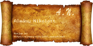 Almásy Nikolett névjegykártya